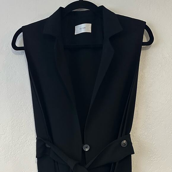 The Row Frieden belted wool-blend crepe vest size S black - Picture 9 of 16